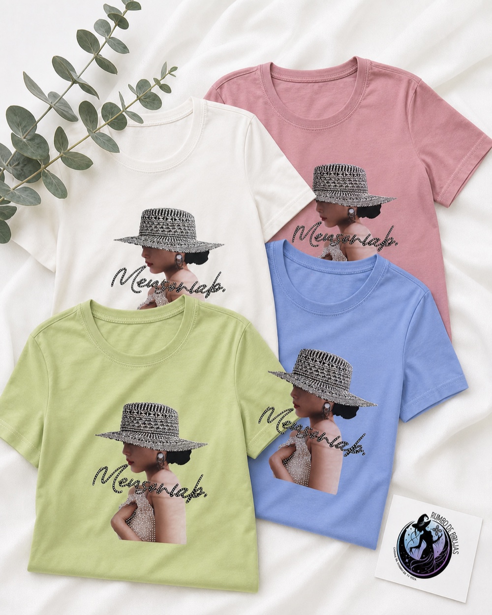 Camiseta «Mademoiselle» con sombrero brillante — Rumbo de Brujas
