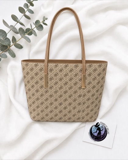 Bolso shopper beige estampado — Rumbo de Brujas