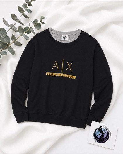 Sudadera negra con logotipo Armani Exchange — Rumbo de Brujas