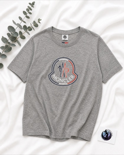 Camiseta gris con logotipo Moncler — Rumbo de Brujas