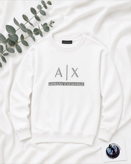 Sudadera blanca con logotipo Armani Exchange — Rumbo de Brujas